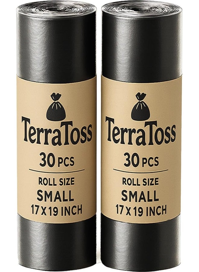 TerraToss Garbage bags small size [60 Pcs,17X19 inches] | Dustbin Bags [Pack of 2] 30 Bags/Roll (Small) - Image 1